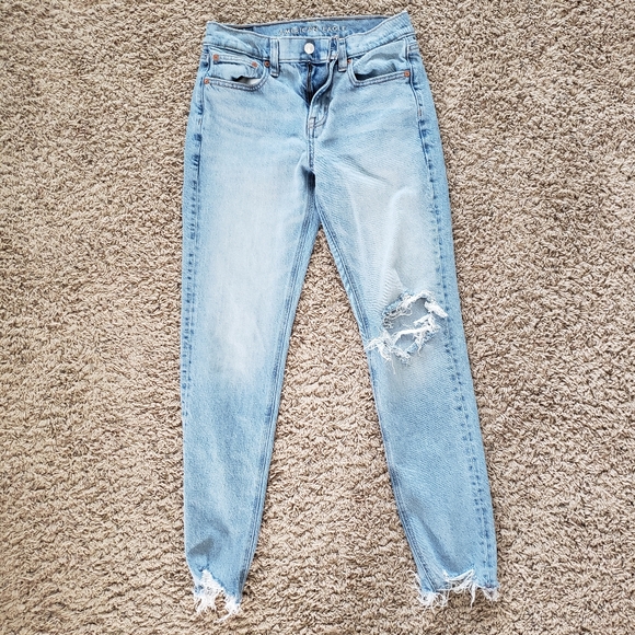 American Eagle 90's Skinny Distressed Size 4 Regular Jeans - Picture 1 of 4